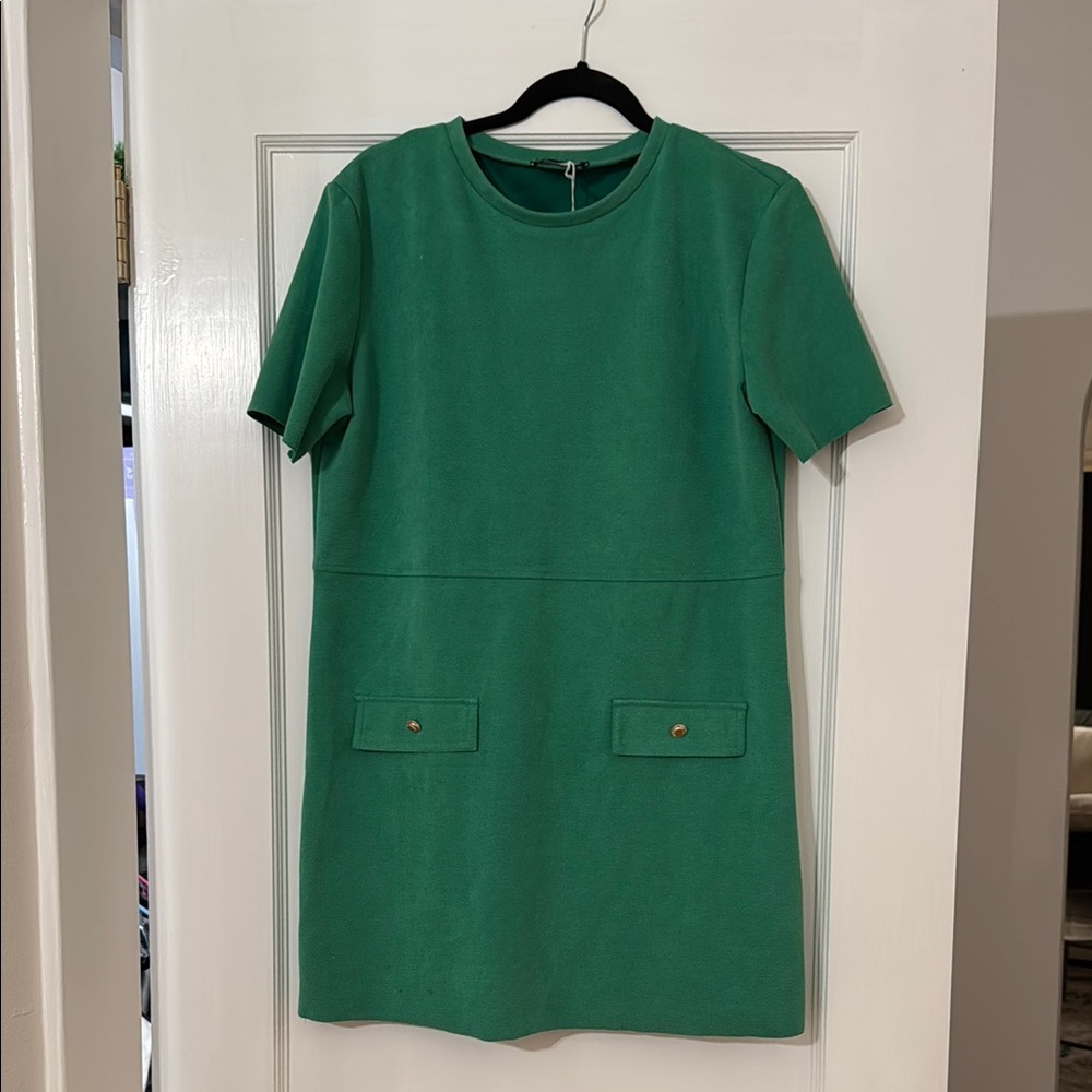 Elegant Green Short Sleeve Dress